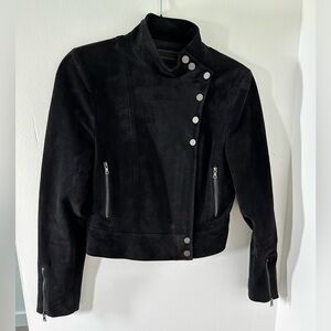 BCBGMaxAzria Black Suede Asymmetrical Design